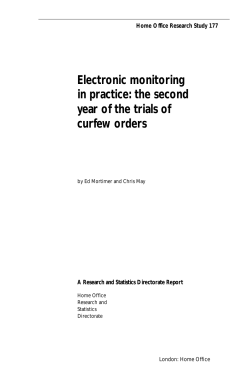 Home Office Research Study 177 Electronic monitoring in practice