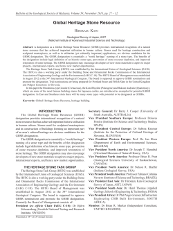 Global Heritage Stone Resource - Geological Society of Malaysia
