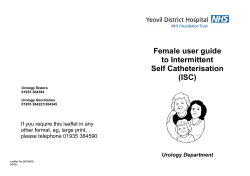 Intermittent Self Catheterisation female apr 09