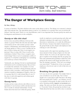 The Danger of Workplace Gossip