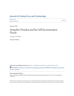 Aristotle`s Paradox and the Self-Incrimination Puzzle