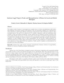 Antitrust Legal Traps in Trade and Monopolization: A Primer for