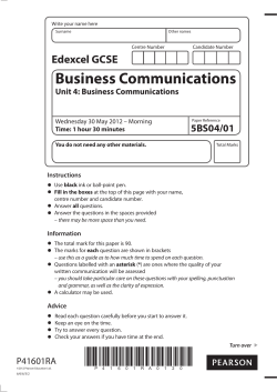 Business Communications - Edexcel