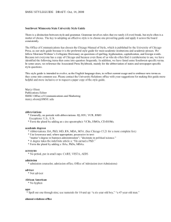 SMSU STYLEGUIDE DRAFT: Oct, 14, 2008