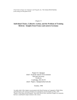 Individual Choice, Collective Action, and the Problem of Training