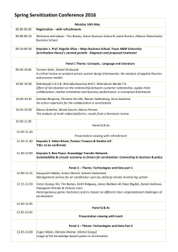 Spring Servitization Conference 2016