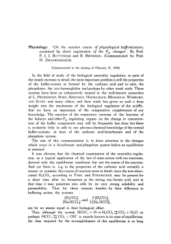 On the reaction course of physiological buffer