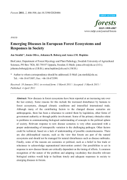Emerging Diseases in European Forest Ecosystems and