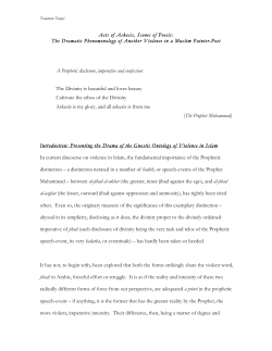 Acts of Askesis, Scenes of Poesis: The Dramatic Phenomenology of