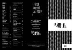 our menu - The Shelf Deli Cafe