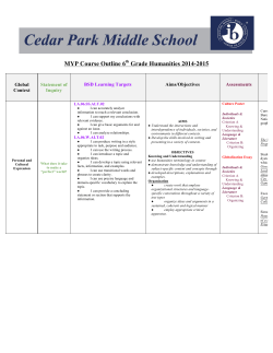 MYP Course Outline 6th Grade Humanities 2014-2015