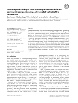 On the reproducibility of microcosm experiments &ndash; different