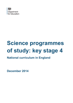 Science programmes of study: key stage 4