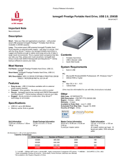 Iomega® Prestige Portable Hard Drive, USB 2.0, 250GB Important