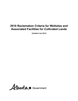 2010 Reclamation Criteria for Wellsites and Associated Facilities for