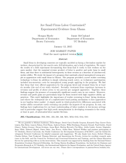Are Small Firms Labor Constrained? Experimental