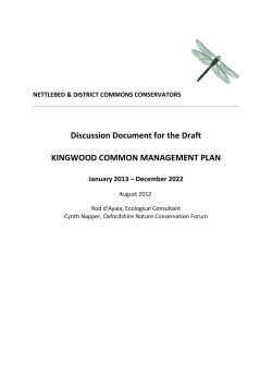 Discussion Document for the Draft KINGWOOD COMMON