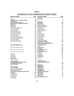 ALPHABECTICAL LIST OF PHARMACEUTICAL PRODUCT NAMES