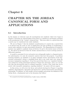 Chapter 6 CHAPTER SIX THE JORDAN CANONICAL