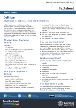 Delirium - Queensland Health