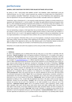 User conditions - PerfectView Web Service