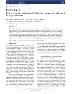 Deficits in narrative abilities in child British Sign Language users