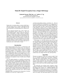 Depth Perception from a Single Still Image