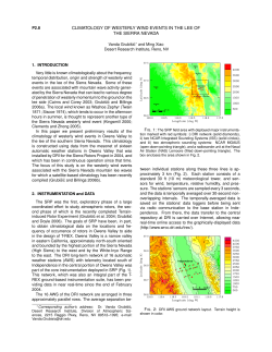 climatology of westerly wind events in the lee of the sierra nevada