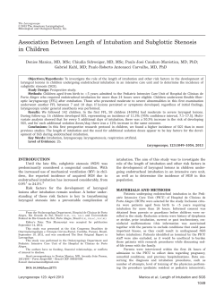 Association Between Length of Intubation and Subglottic Stenosis in