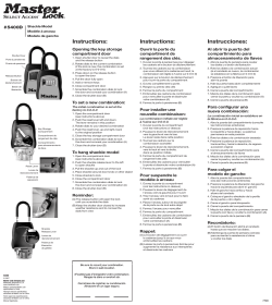 Master Lock - 5400D Shackle Model Instuction Sheet