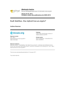 Rudi Matthee. Was Safavid Iran an empire?