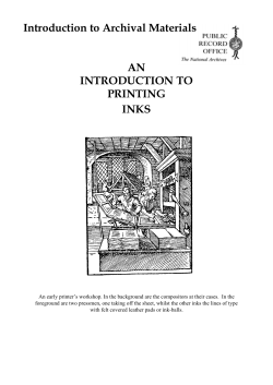 AN INTRODUCTION TO PRINTING INKS Introduction to