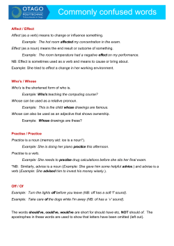 Commonly confused words