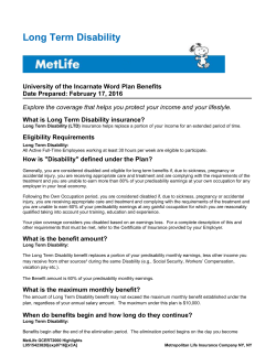 Long Term Disability - University of the Incarnate Word