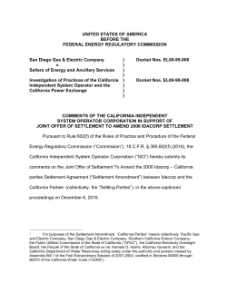 Dec 23, 2016 Comments in Support of Joint Offer of Settlement to