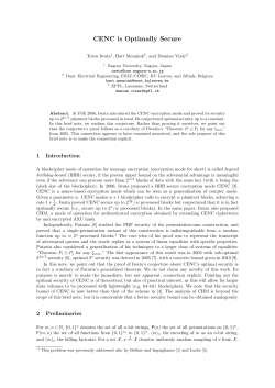 CENC is Optimally Secure - Cryptology ePrint Archive