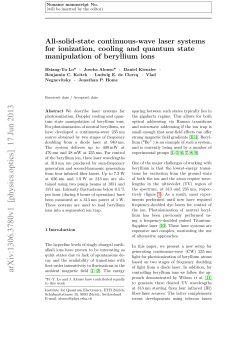 All-solid-state continuous-wave laser systems for ionization, cooling