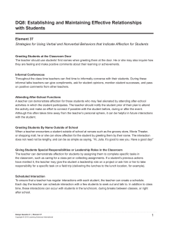 Strategies for Using Verval and Nonverbal Behaviors that Indicate