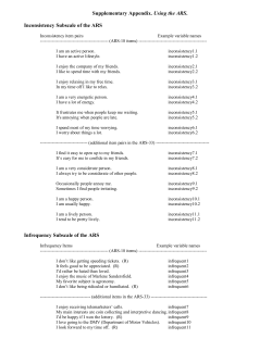 a copy of the ARS items (including 18 and 33 item versions)