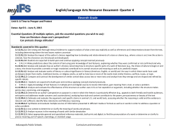 English/Language Arts Resource Document