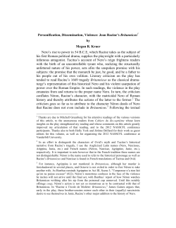 Personification, Dissemination, Violence: Jean Racine`s