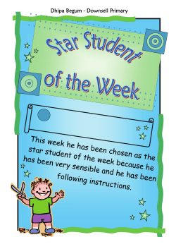 This week he has been chosen as the star student of the week