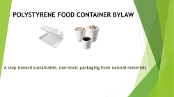 Polystyrene Food Container Bylaw Presentation