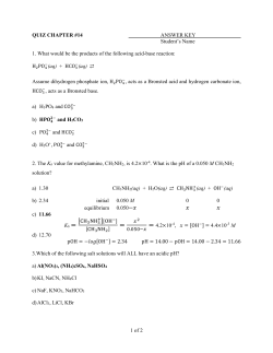 Page 1 1 of 2 QUIZ CHAPTER #14 ANSWER KEY Student`s Name 1