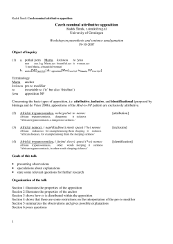Czech nominal attributive apposition