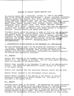 S OF FACULTY SENATE MEETING #100 MINUT The Faculty