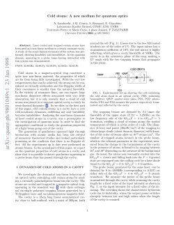 Cold atoms: A new medium for quantum optics