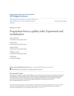 Evaporation from a capillary tube: Experiment