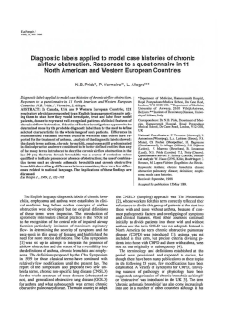 Diagnostic labels applied to model case histories of chronic airflow