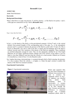 Bernoulli`s Principle
